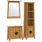 vidaXL 3 Piece Bathroom Furniture Set Solid Wood Pine