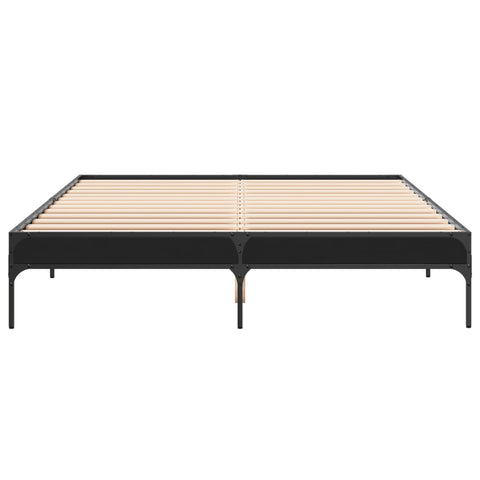 vidaXL Bed Frame without Mattress Black 150x200 cm King Size