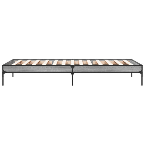 vidaXL Bed Frame without Mattress Grey Sonoma 100x200 cm