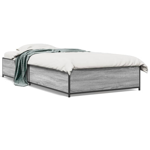 vidaXL Bed Frame without Mattress Grey Sonoma 90x190 cm Single
