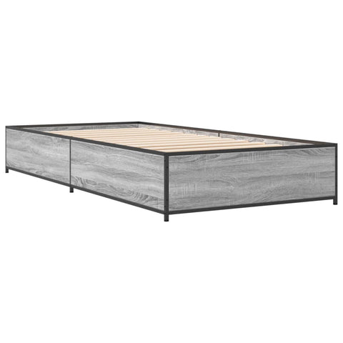 vidaXL Bed Frame without Mattress Grey Sonoma 90x190 cm Single