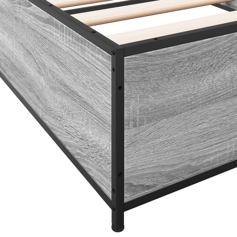 vidaXL Bed Frame without Mattress Grey Sonoma 90x190 cm Single