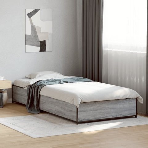 vidaXL Bed Frame without Mattress Grey Sonoma 90x190 cm Single