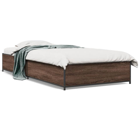 vidaXL Bed Frame without Mattress Brown Oak 90x190 cm Single