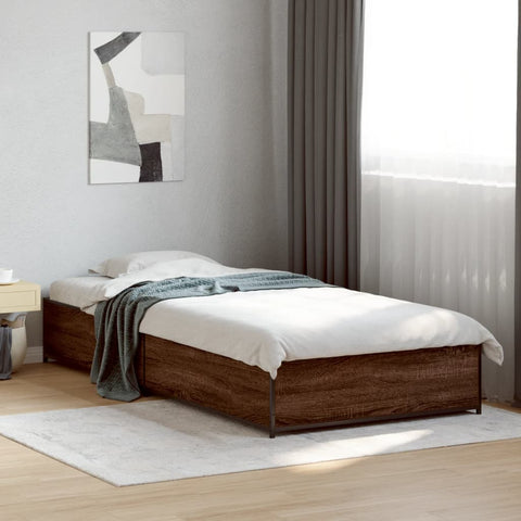 vidaXL Bed Frame without Mattress Brown Oak 90x190 cm Single