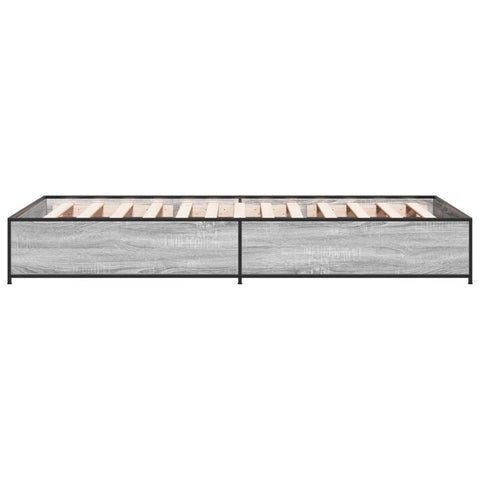 vidaXL Bed Frame without Mattress Grey Sonoma 75x190 cm Small Single