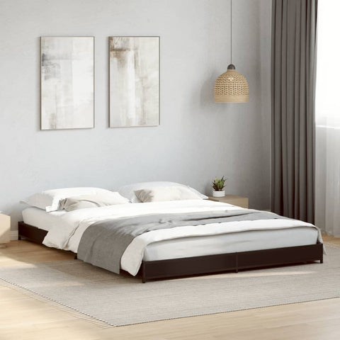 vidaXL Bed Frame without Mattress Black 150x200 cm King Size