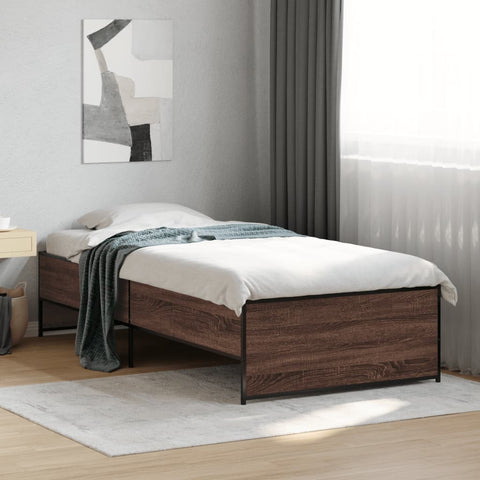 vidaXL Bed Frame without Mattress Brown Oak 75x190 cm Small Single