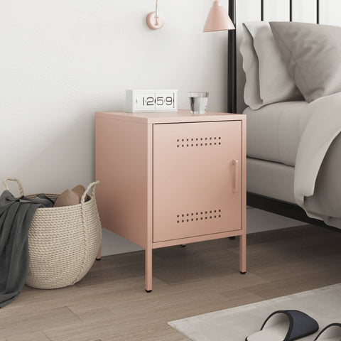vidaXL Bedside Cabinet Pink 36x39x50.5 cm Steel