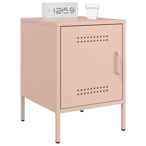vidaXL Bedside Cabinet Pink 36x39x50.5 cm Steel