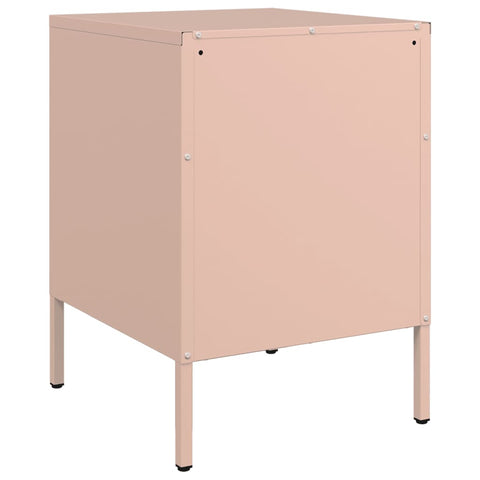 vidaXL Bedside Cabinet Pink 36x39x50.5 cm Steel