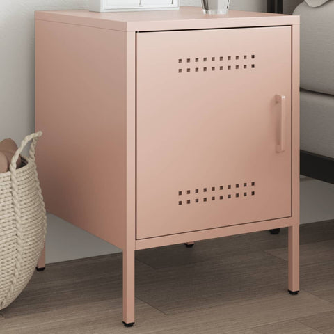 vidaXL Bedside Cabinet Pink 36x39x50.5 cm Steel