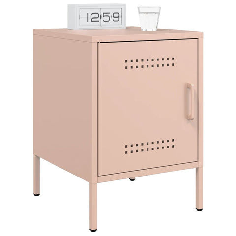 vidaXL Bedside Cabinets 2 pcs Pink 36x39x50.5 cm Steel
