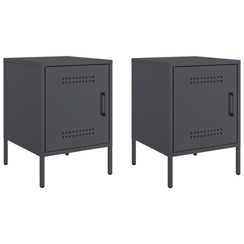 vidaXL Bedside Cabinets 2 pcs Anthracite 36x39x50.5 cm Steel