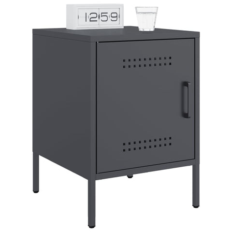 vidaXL Bedside Cabinets 2 pcs Anthracite 36x39x50.5 cm Steel