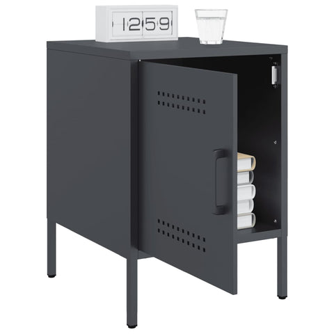 vidaXL Bedside Cabinets 2 pcs Anthracite 36x39x50.5 cm Steel