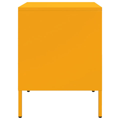 vidaXL Bedside Cabinet Mustard Yellow 36x39x50.5 cm Steel