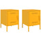 vidaXL Bedside Cabinets 2 pcs Mustard Yellow 36x39x50.5 cm Steel