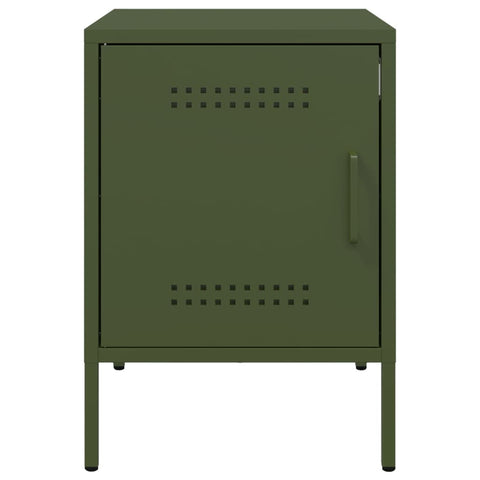 vidaXL Bedside Cabinet Olive Green 36x39x50.5 cm Steel