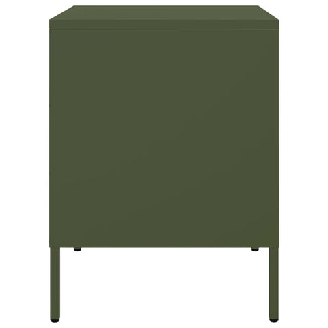 vidaXL Bedside Cabinet Olive Green 36x39x50.5 cm Steel