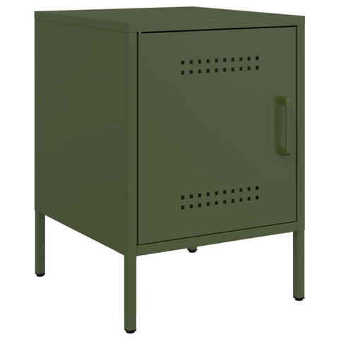 vidaXL Bedside Cabinets 2 pcs Olive Green 36x39x50.5 cm Steel