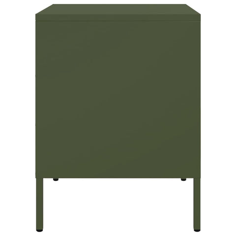 vidaXL Bedside Cabinets 2 pcs Olive Green 36x39x50.5 cm Steel