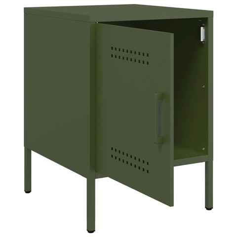 vidaXL Bedside Cabinets 2 pcs Olive Green 36x39x50.5 cm Steel