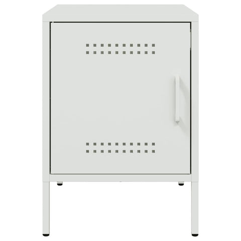 vidaXL Bedside Cabinet White 36x39x50.5 cm Steel
