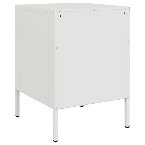 vidaXL Bedside Cabinet White 36x39x50.5 cm Steel