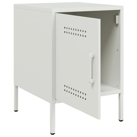 vidaXL Bedside Cabinet White 36x39x50.5 cm Steel