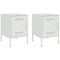 vidaXL Bedside Cabinets 2 pcs White 36x39x50.5 cm Steel
