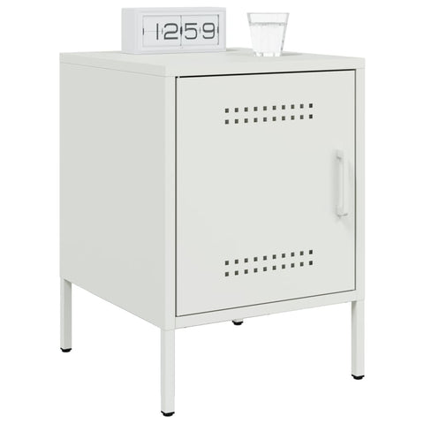 vidaXL Bedside Cabinets 2 pcs White 36x39x50.5 cm Steel