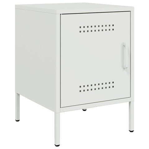vidaXL Bedside Cabinets 2 pcs White 36x39x50.5 cm Steel