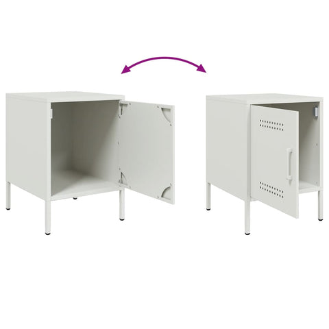 vidaXL Bedside Cabinets 2 pcs White 36x39x50.5 cm Steel