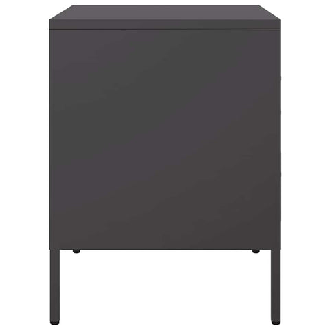 vidaXL Bedside Cabinet Black 36x39x50.5 cm Steel