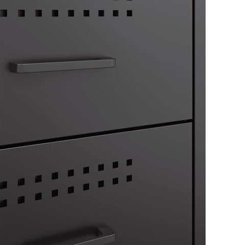 vidaXL Bedside Cabinet Black 36x39x50.5 cm Steel