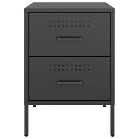 vidaXL Bedside Cabinets 2 pcs Black 36x39x50.5 cm Steel