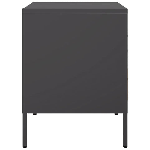 vidaXL Bedside Cabinets 2 pcs Black 36x39x50.5 cm Steel