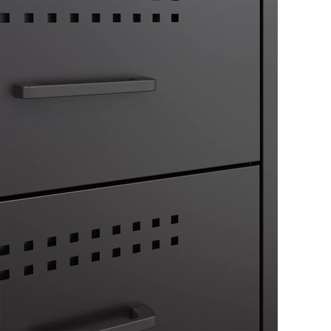 vidaXL Bedside Cabinets 2 pcs Black 36x39x50.5 cm Steel
