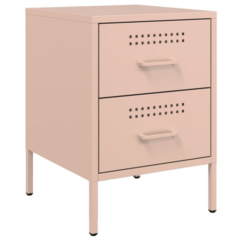 vidaXL Bedside Cabinet Pink 36x39x50.5 cm Steel