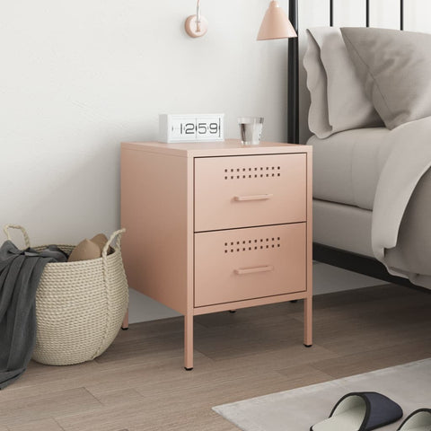 vidaXL Bedside Cabinet Pink 36x39x50.5 cm Steel