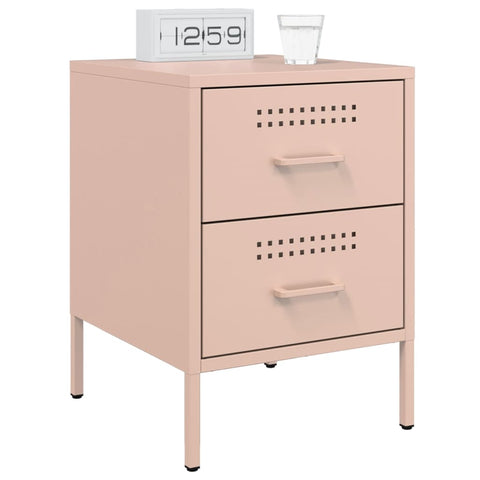 vidaXL Bedside Cabinet Pink 36x39x50.5 cm Steel