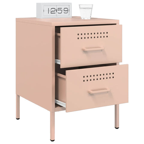 vidaXL Bedside Cabinet Pink 36x39x50.5 cm Steel