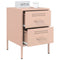 vidaXL Bedside Cabinet Pink 36x39x50.5 cm Steel