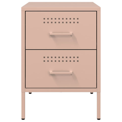 vidaXL Bedside Cabinet Pink 36x39x50.5 cm Steel