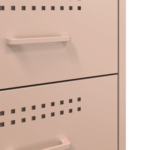 vidaXL Bedside Cabinet Pink 36x39x50.5 cm Steel