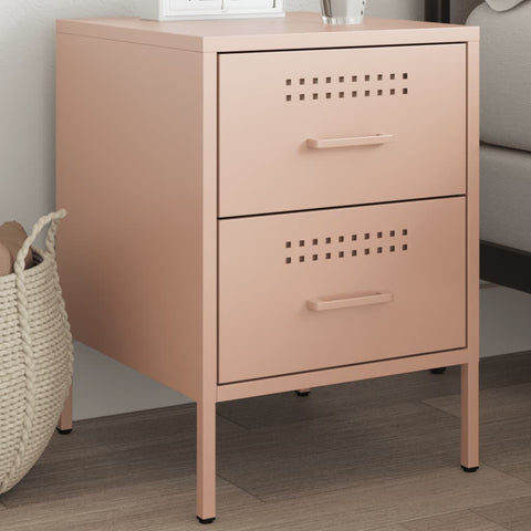 vidaXL Bedside Cabinet Pink 36x39x50.5 cm Steel