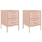 vidaXL Bedside Cabinets 2 pcs Pink 36x39x50.5 cm Steel