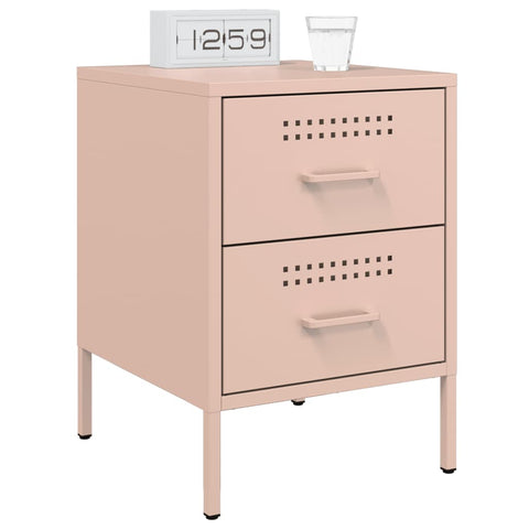 vidaXL Bedside Cabinets 2 pcs Pink 36x39x50.5 cm Steel
