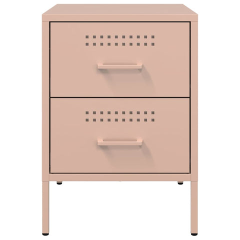 vidaXL Bedside Cabinets 2 pcs Pink 36x39x50.5 cm Steel